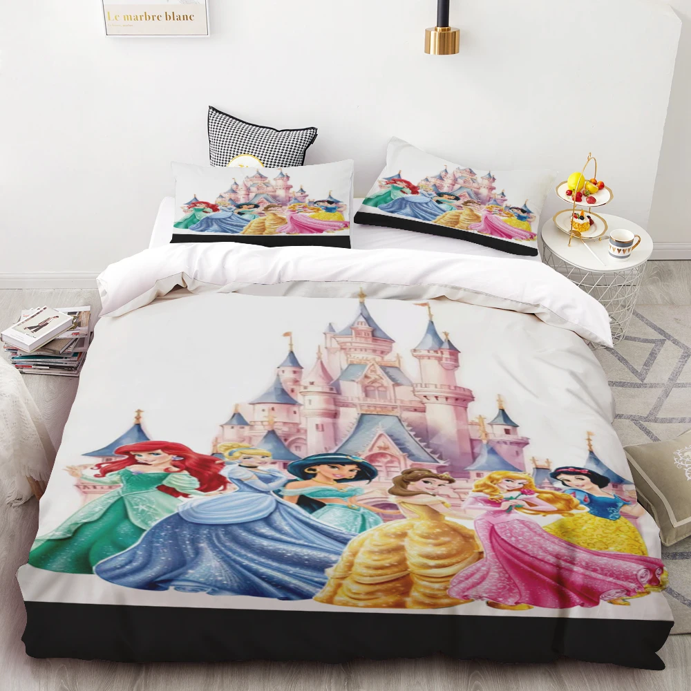 

Disney Snow White Bell Princess Series Printed Bedroom Bedding Set Duvet Cover Christmas Gifts Comforte Cartoon With Pillowcase