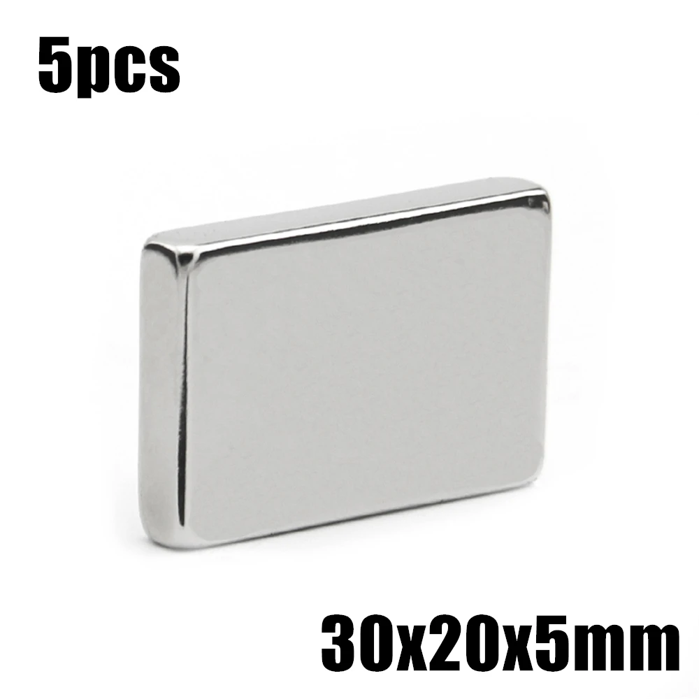 5pcs 30x20x5mm Super Powerful Strong Rare Earth Block NdFeB Magnet Neodymium N35 Magnets 30*20*5mm