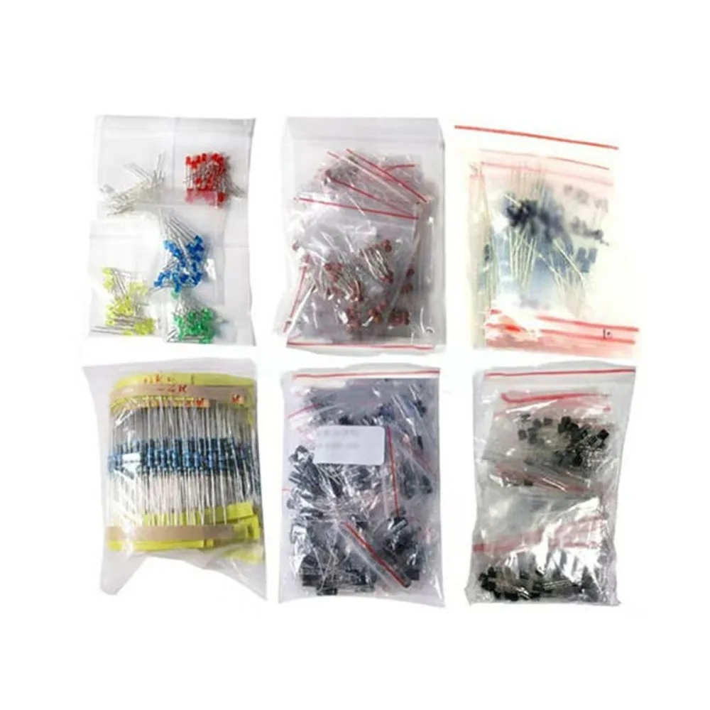 1390PCS Electronics Component Kit Resistors Capacitors LEDs Transistors Ceramic Capacitors Assortment with Storage Box for DIY P