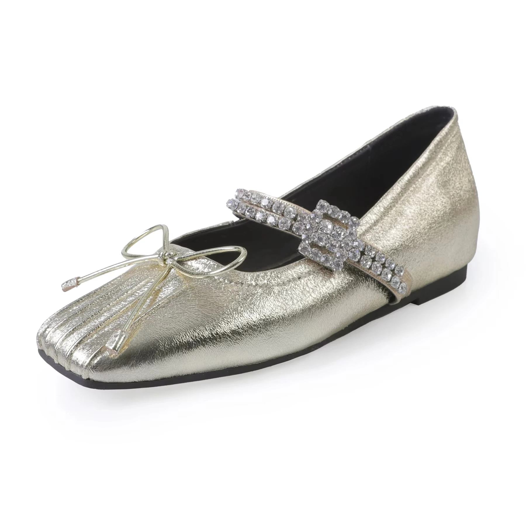 

Krazing Pot 2026, осенние туфли из овчины с квадратным носком, милые женские туфли на среднем каблуке на мелком каблуке для свиданий, роскошные брендовые женские туфли Мэри Джейн с кристаллами