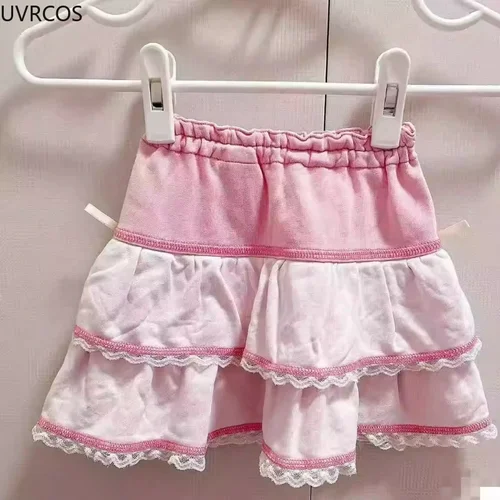 Imagen 2 del producto Dulce estilo Lolita Mini Faldas de pastel Japón mujeres Kawaii dibujos animados bordado arco plisado Faldas Y2k Falda corta de hadas Faldas Mujer