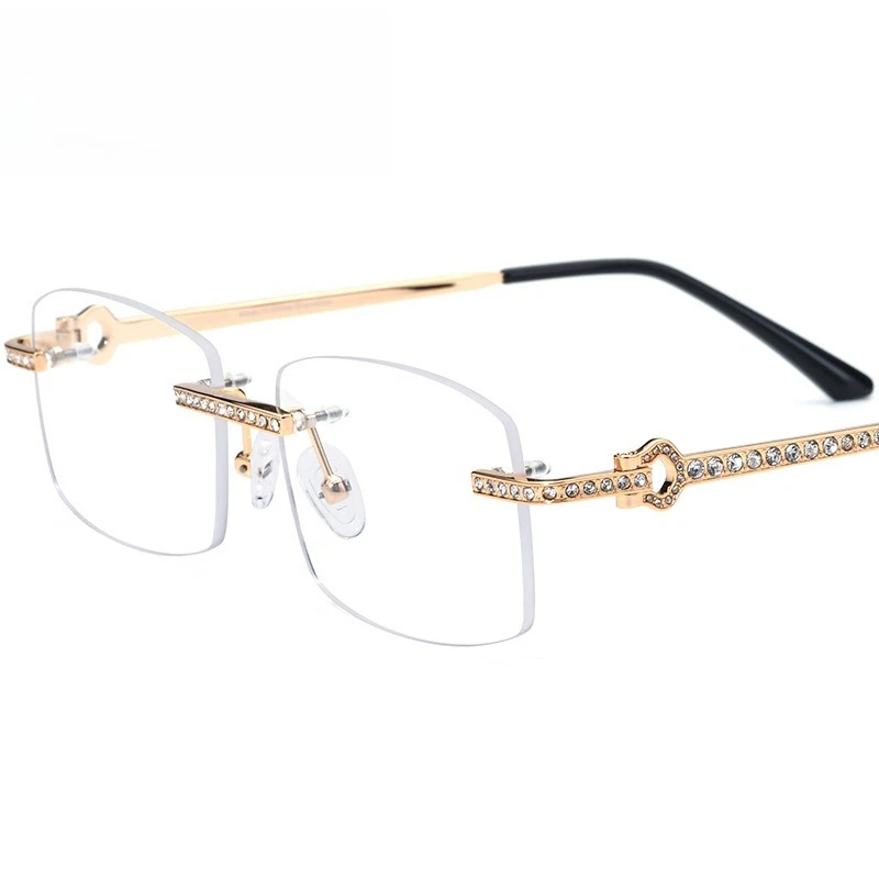 

Алмазная оправа без оправы — квадратные очки унисекс, совместимые с линзами по рецепту и синего света.