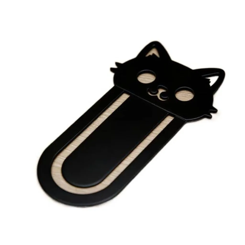 Cute Cat Shaped Hollow Bookmark Creative Page Clip Decorative Gift For Students Book Lovers School Office Suppliers