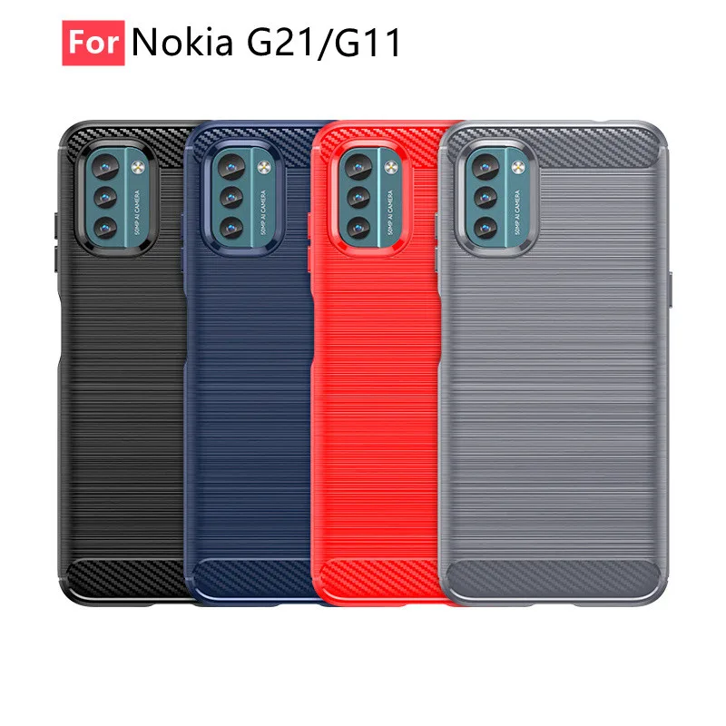 For Nokia G11 Cover For Nokia G11 Case Capas Shockproof Soft TPU Bumper Carbon Fiber Phone Case For Nokia G 11 21 G11 G21 Fundas