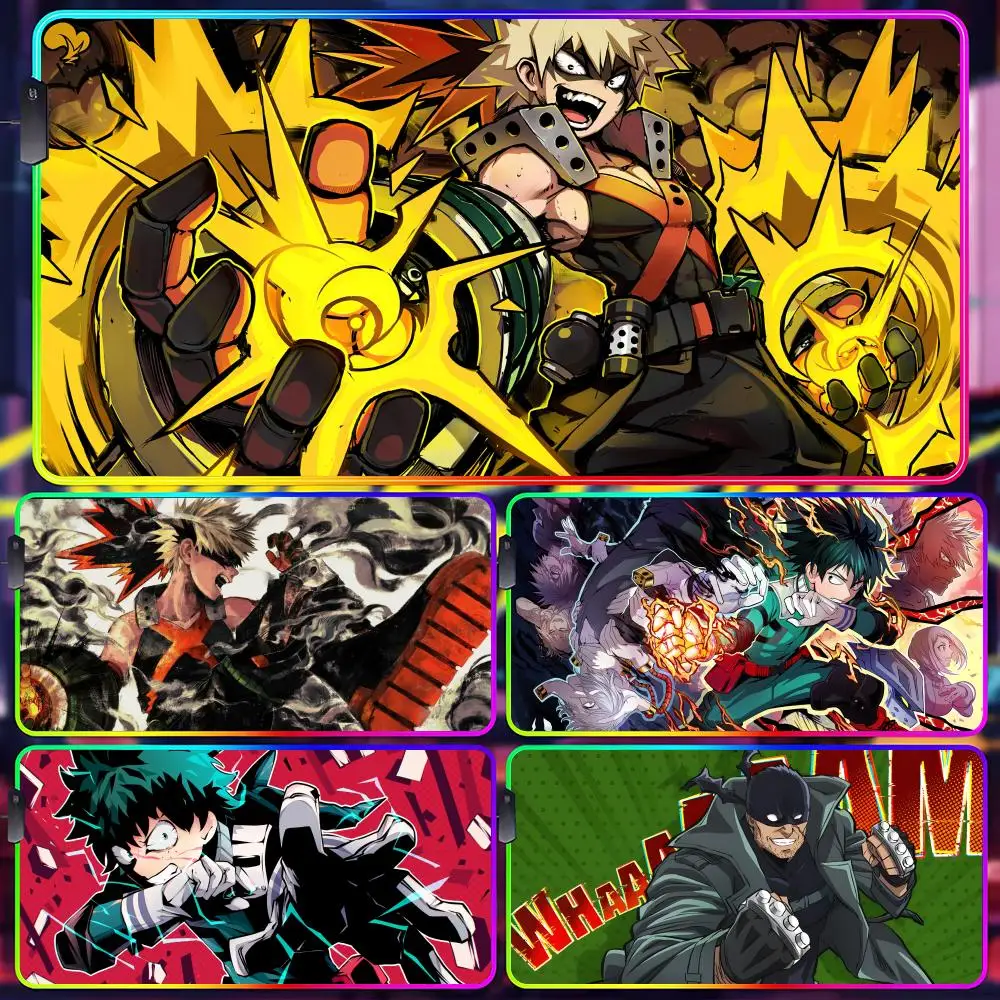 

Kawaii Anime Girls Reze Mouse Pad Gamer Luminescence Led Mouse Pad Gaming Table Rgb Deskmat Keyboard Pc Mousepad