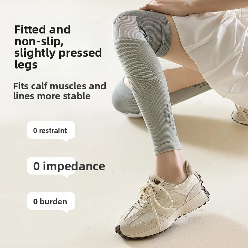 膝パッド夏薄型女性ランニングスポーツ夏フィットネスハイキング縄跳び脚保護ノンスリップヨガソックス