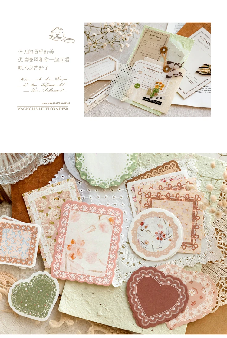 100 Teile/paket Vintage Notizen Material Beschreibbares Papier Perfekt für Journal DIY Scrapbooking Liefert Schreibwaren – Detail 11