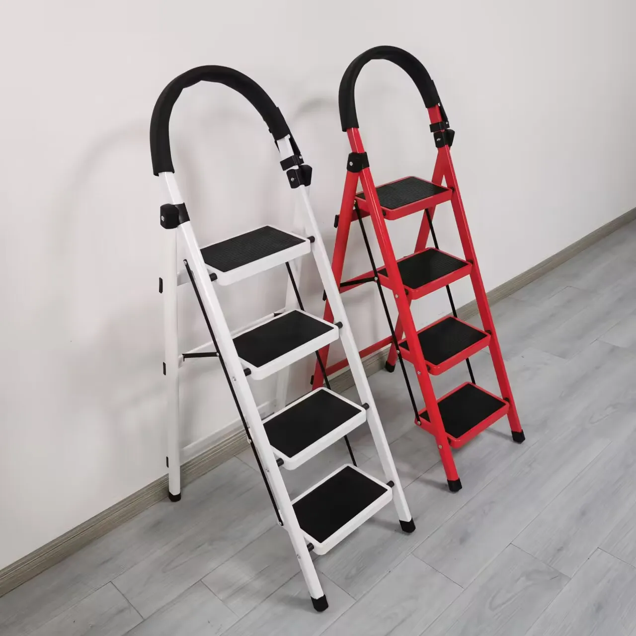 Multi functional folding zigzag ladder home climbing ladder storage rack flower rack thickened pedal portable pavilion staircase