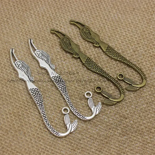 10 teile/los 21*81mm Mode Großhandel Meerjungfrau Legierung Lesezeichen Antike Bronze Farbe Handmade Für Schmuck Perlen