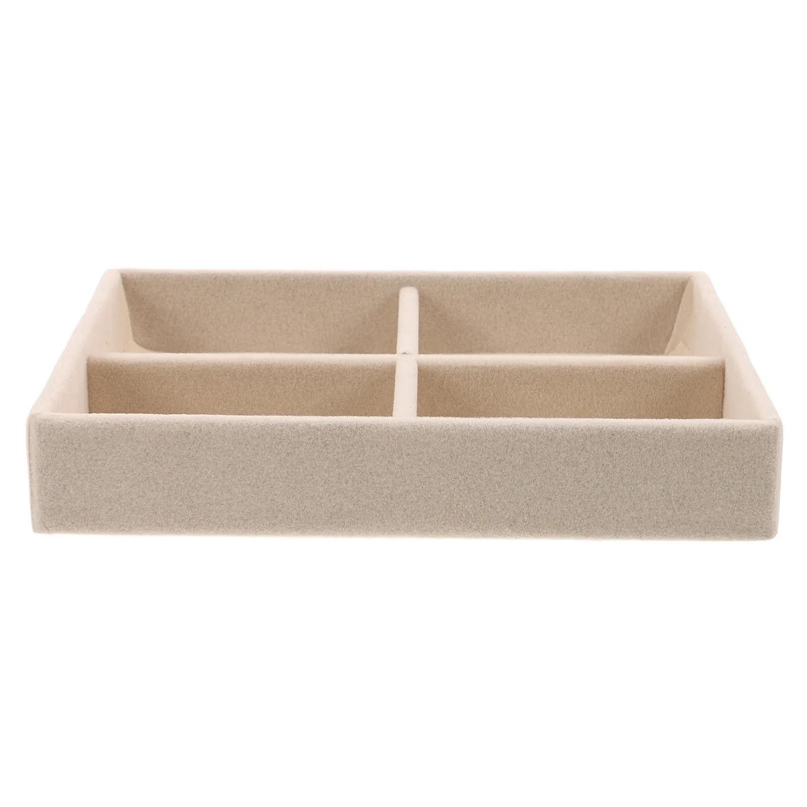 

Stackable Jewelry Display Tray 4 Grids Wood Organizer Earring Ring Bangle Storage Case Drawer Insert Transparent Lid