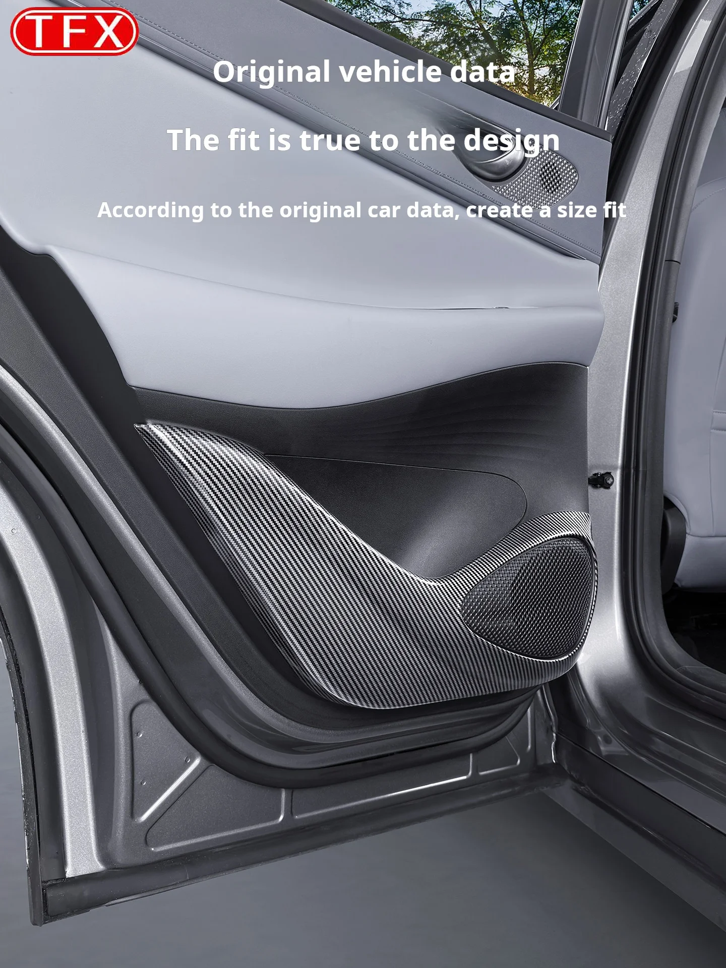 For Geely Galaxy M9 2025 2026 Car Styling Carbon Fiber Door Kick Guards Protective Pad Anti-Scratch Modification Accessories