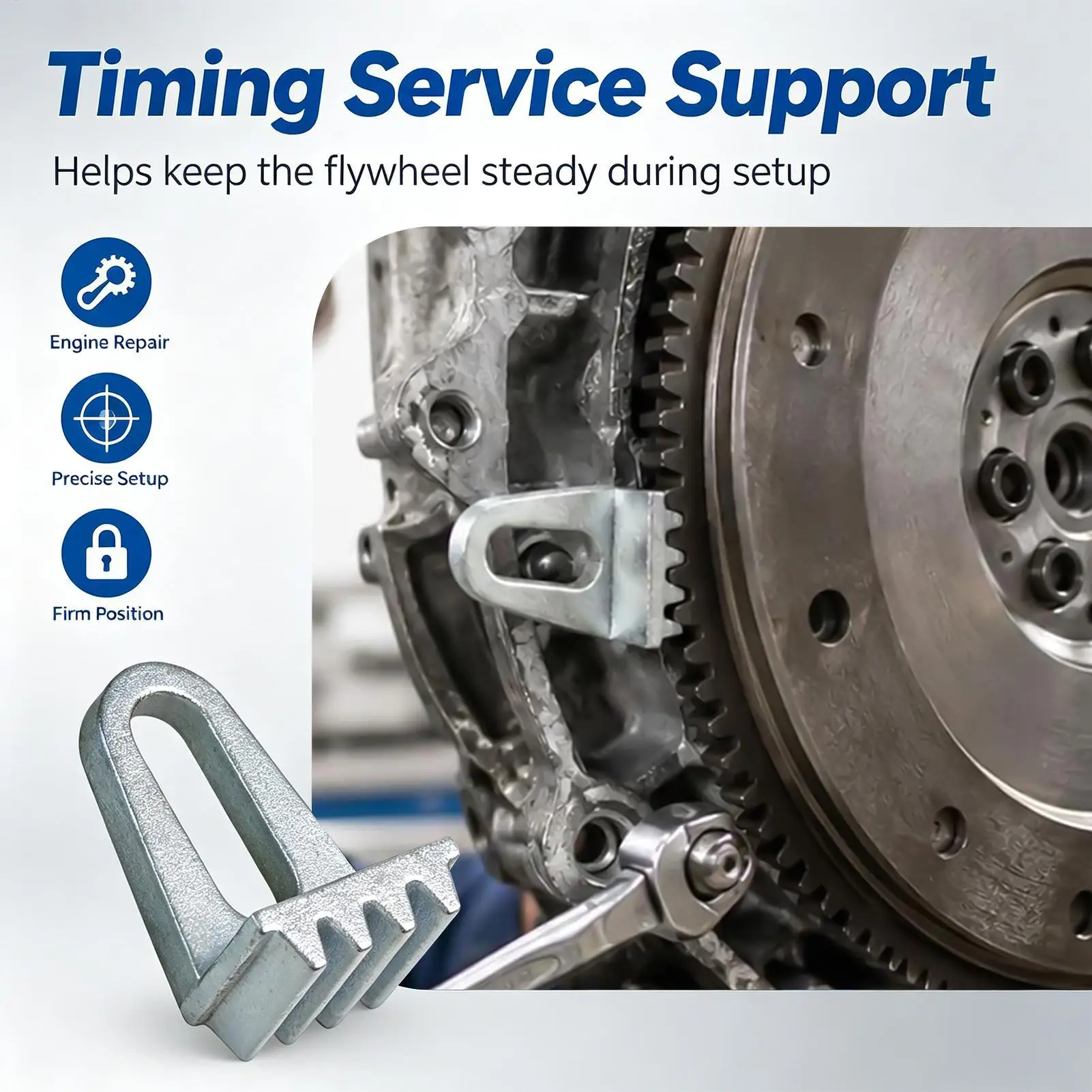 Flywheel Lock Engine Tool Heavy Duty Non Slip No Unexpected Rotation Flywheel Ring Gear Holding Tool for Professionals