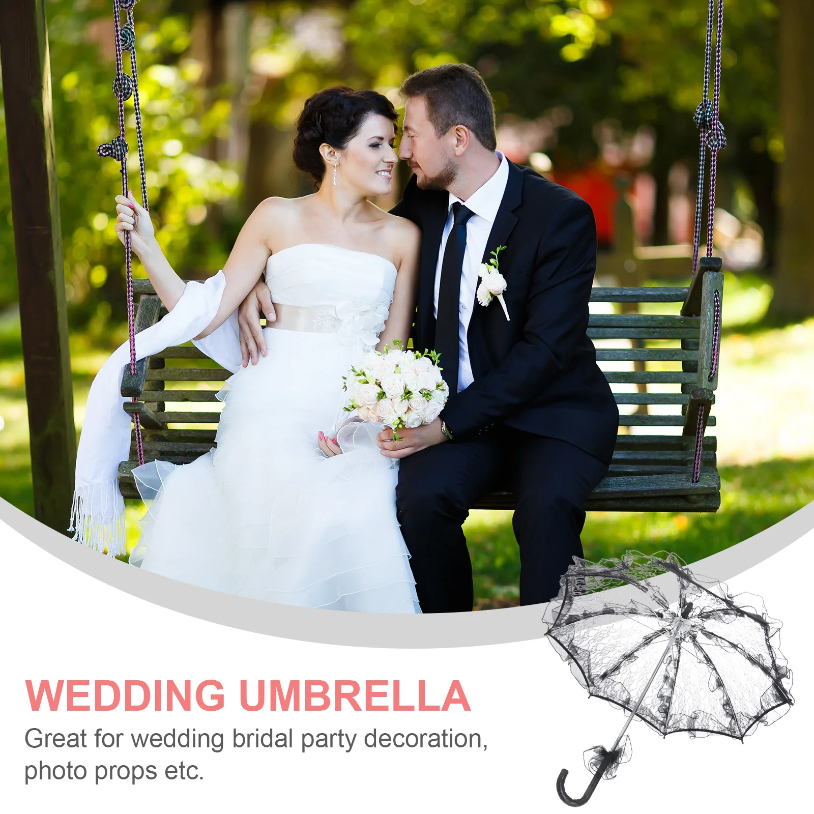 

Small Umbrella Wedding Travel Vintage Embroidery Tea Party Accessories for Women