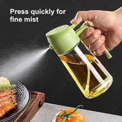 470ml Kitchen Oil Sprayer Bottle Glass Olive Oil Dispenser Oil Jar Cruet Anti-leakage Spray Oil Bottle BBQ Baking Cooking