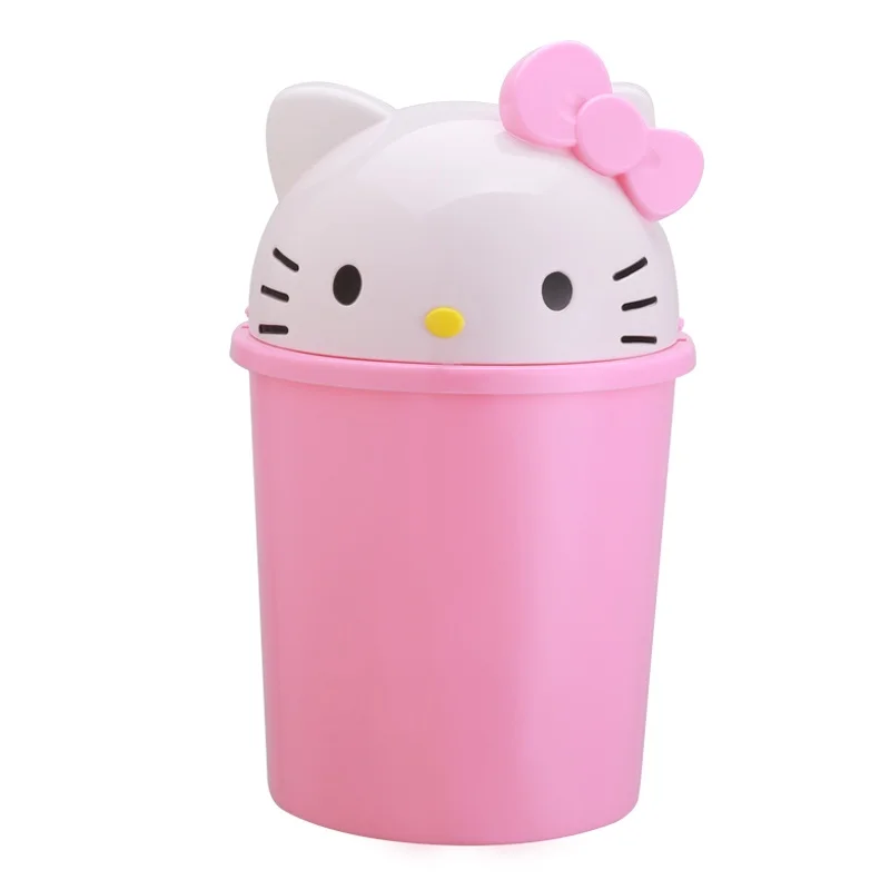 Nuevo Sanrio Hello Kitty cubo de basura cubo de basura cubo de basura Kawaii cubo de basura sala de estar dormitorio cesta de papel higiénico