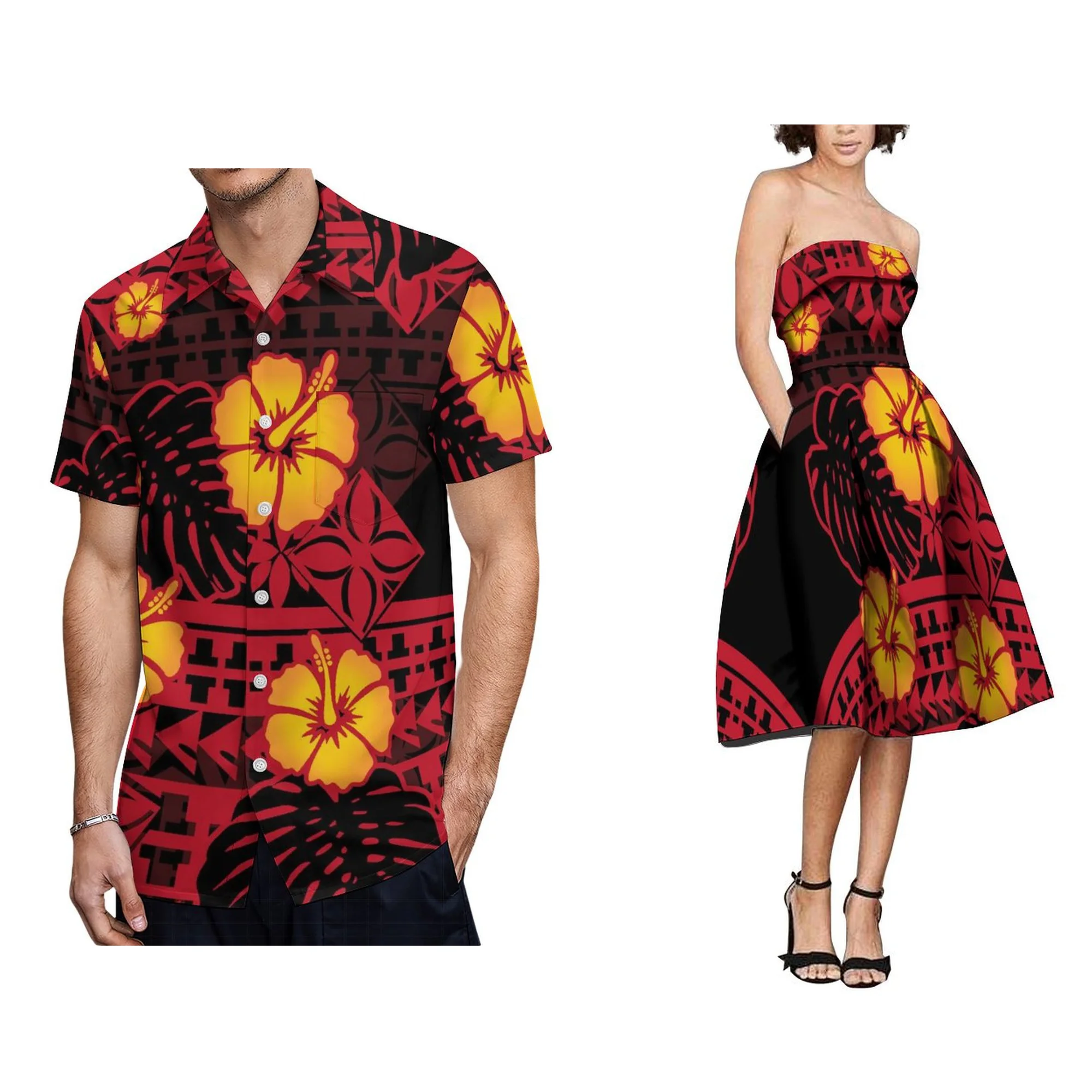 

Unique Samoan Tribal Hawaii Polynesian Print Custom Ladies Party Dress Wrap Off Shoulder Tube Top Dress Women