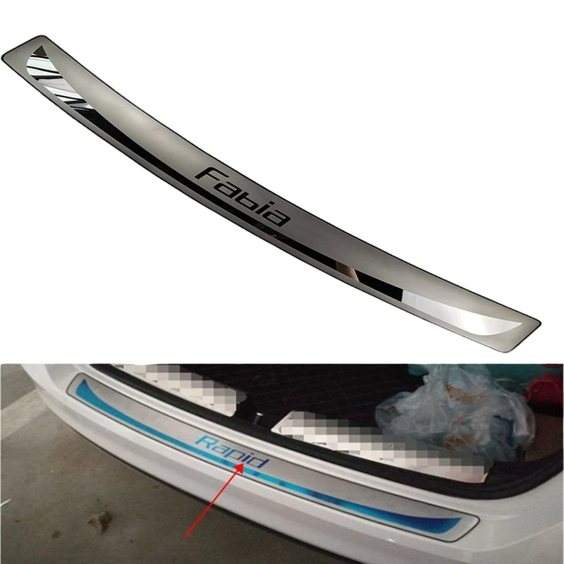 

Car Accessories FOR Skoda Fabia 2008 2009 2010 2011 2012 2013 2014 Door Sill Rear Bumper Protector Sill Trunk Tread Plate Trim