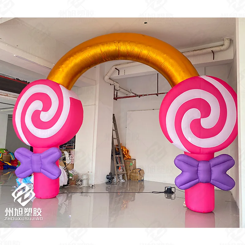 Inflatable stick candy arch, Christmas arch air mold, with blower, outdoor Christmas event street decoration