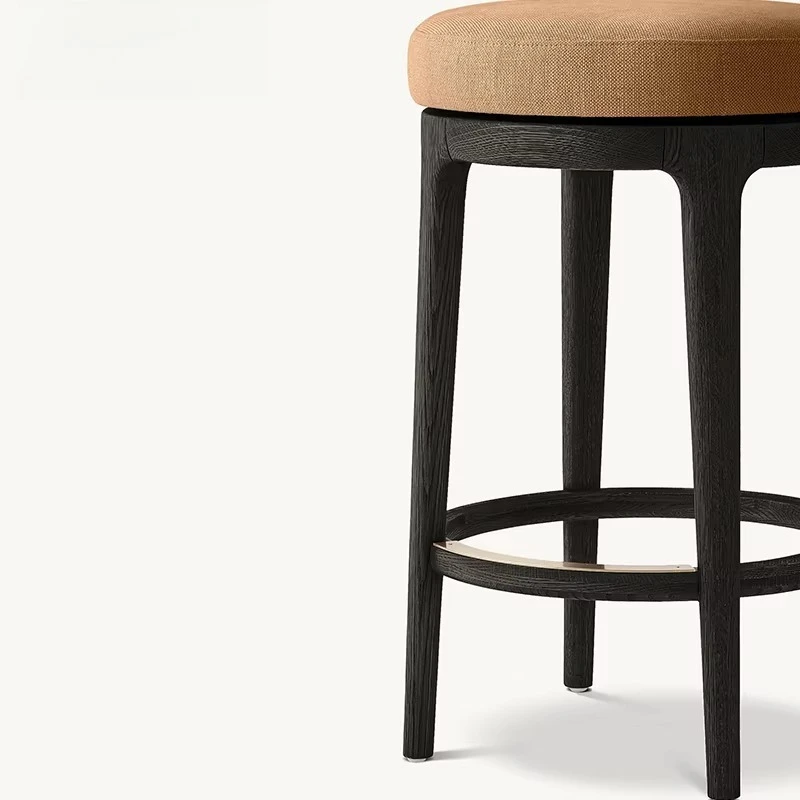 French Modern Solid Wood Simple High Stool Small Apartment bar Chair Home Restaurant High Chair bar Stool