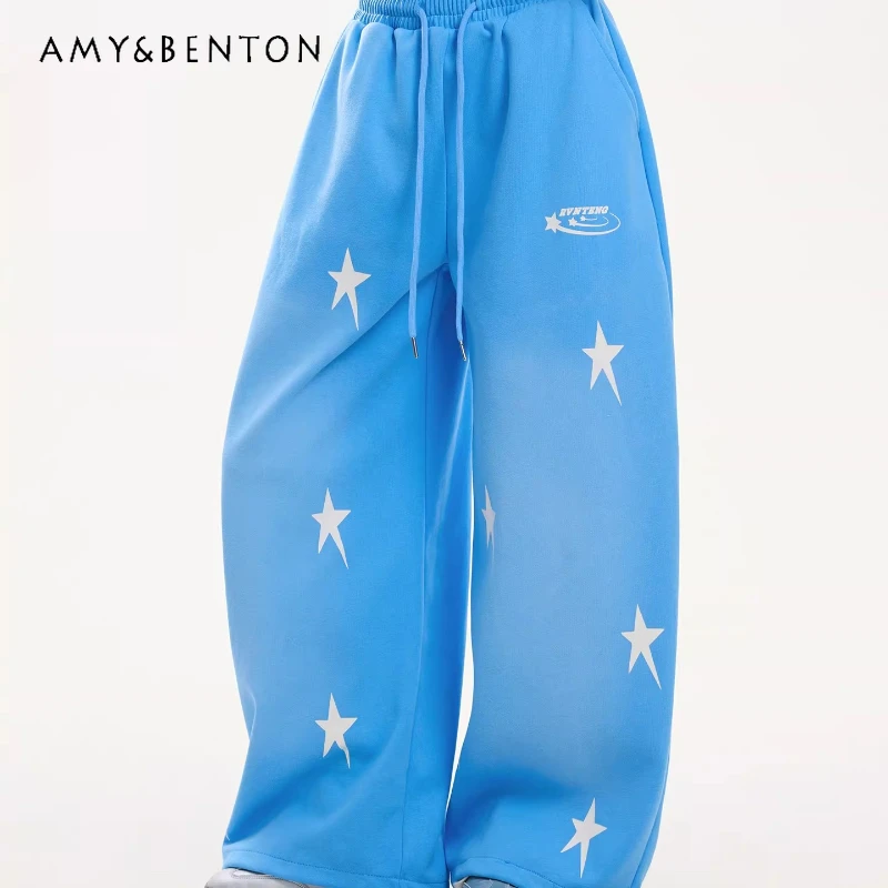 

Женские спортивные брюки 2026 Весна-Лето: Оригинальный дизайн, эффект омоложения, свободный крой, высокая талия, повседневные, в стиле «Нежный Ветер»