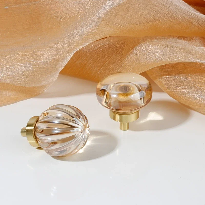 Stylish Luxury Brass Crystal Pigeon Egg Handles for Drawer Cabinet Doors and Furniture Wardrobe as Functional Drawer Knobs
