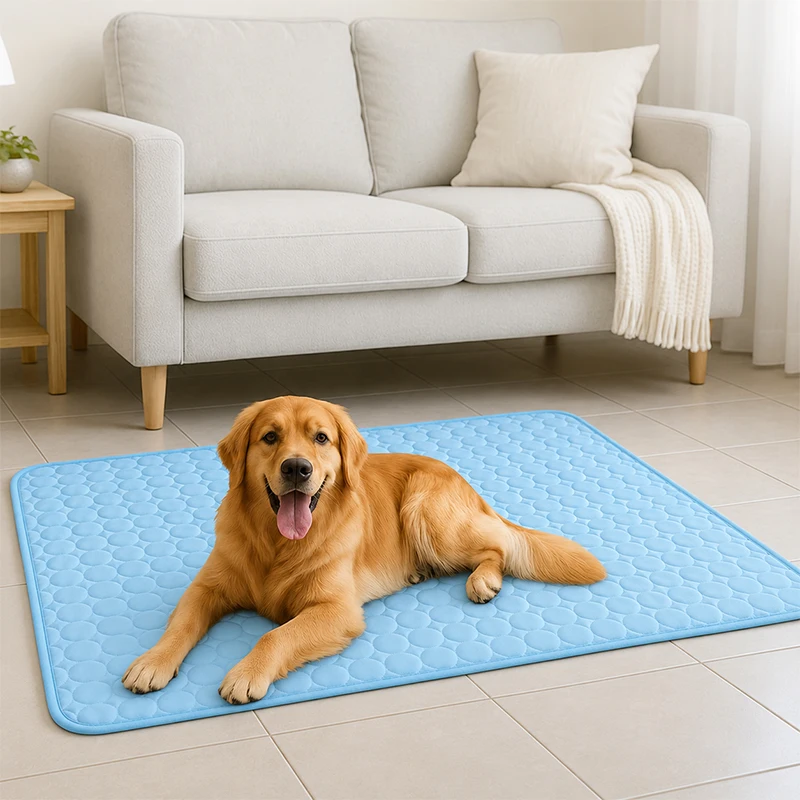 Tapis de refroidissement pour animaux de compagnie, modèle ICE-COOl amélioré, tapis de couchage et lit pour petits, moyens et grands chats et chiens, été 2025