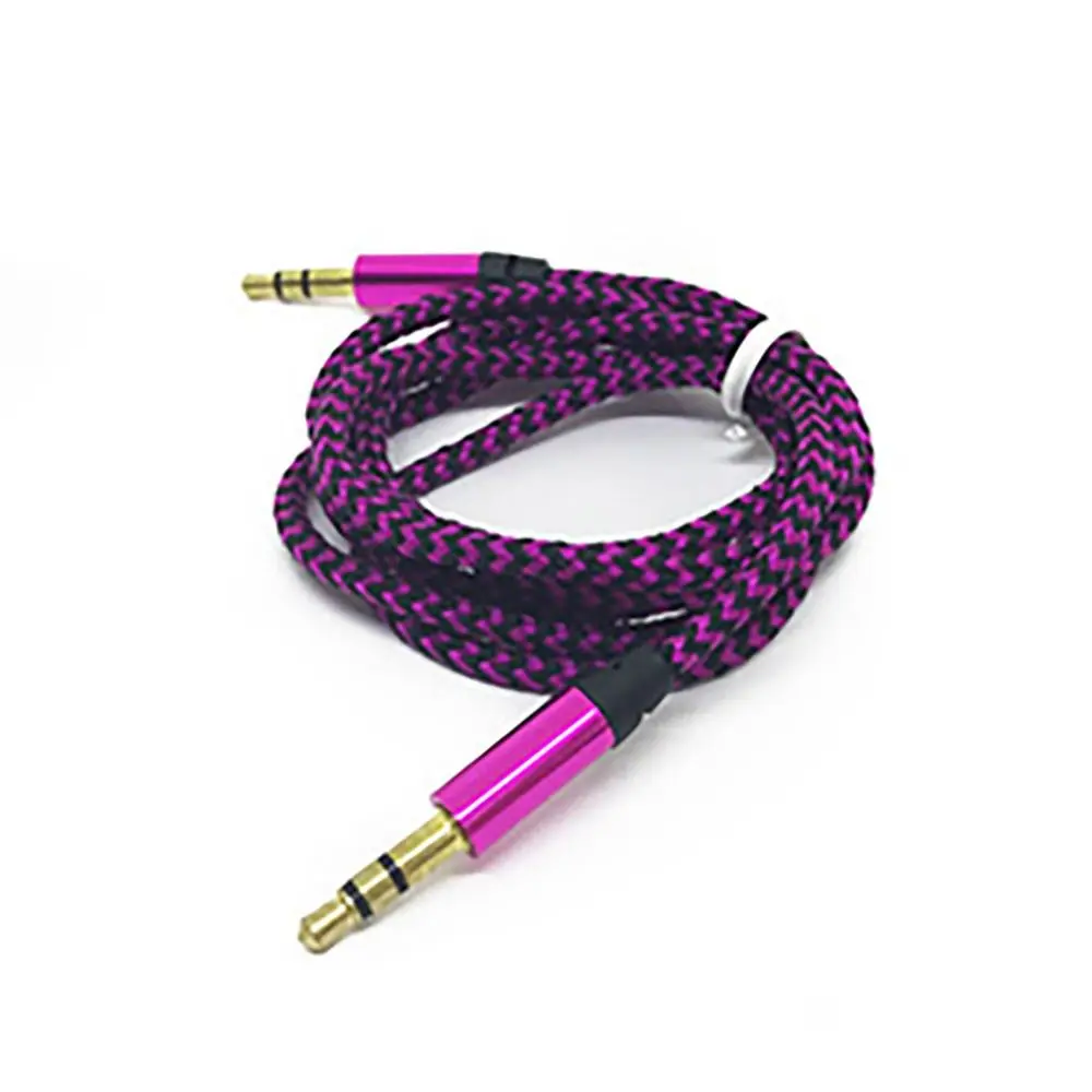 

3.5mm Audio Cable Public To Public Colorful Weaving Vehicle Universal Connection Line Colour Copper Wire Core