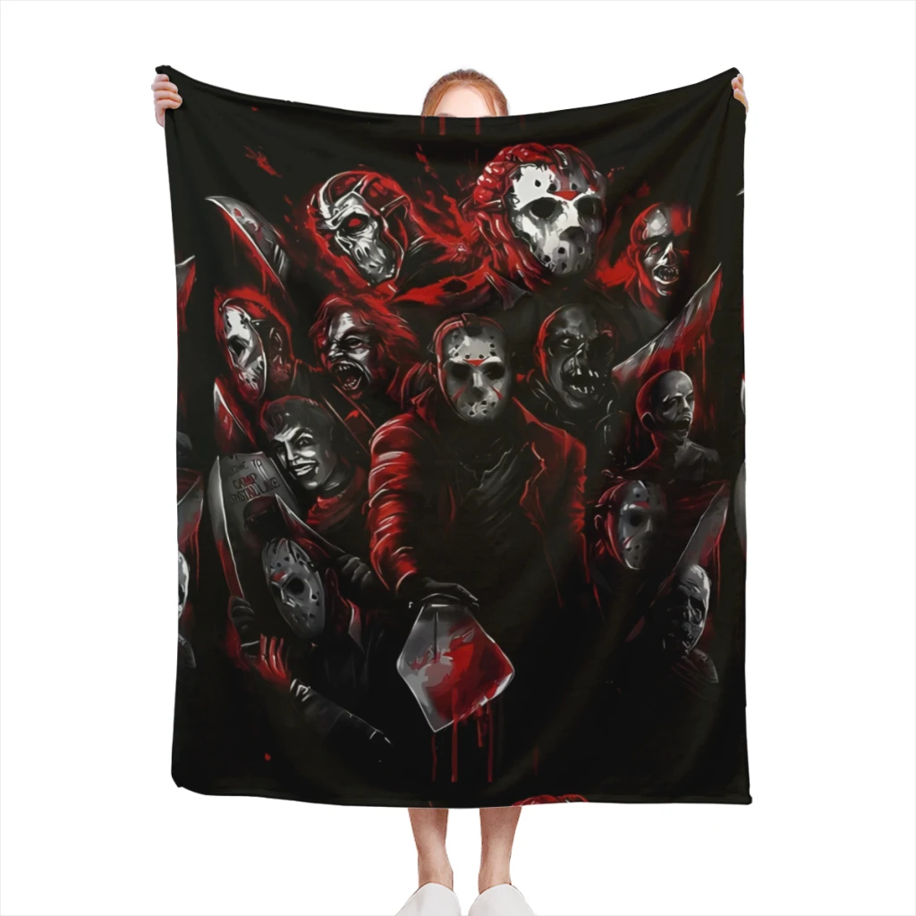 Fluffy Baby Blanket Scream Dark Horror Sofa Camp Nap Bedspread Cozy Flannel Blanket Bedroom Decor