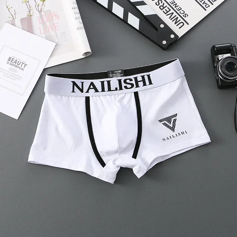 1/2PCS männer Boxer Baumwolle Atmungsaktive Unterwäsche Mode Shorts Brief Trend Mid-taille Viereck Shorts Flache Ecke person – Detail 10