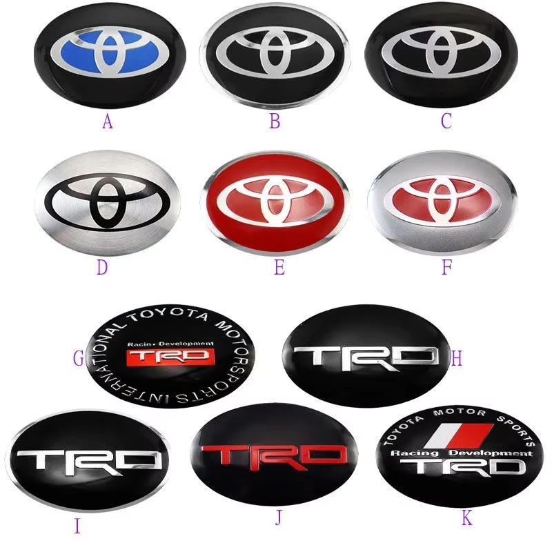 4 قطعة ملصقات عجلة السيارة 56 مللي متر غطاء محور مركزي للسيارات ملصق مائي لتويوتا غازو سباق TRD كورولا يارس شر أوريس Rav4 بريوس برادو