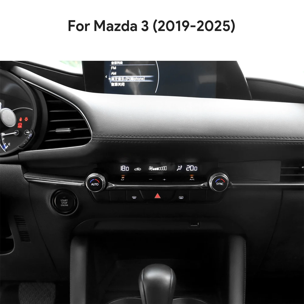 Premium Suede Sticker For Mazda 3 BP 2019 2020 2021 2022 2023 2024 2025 Mazda3 Axela LHD RHD Instrument Air Outlet Panel view 2