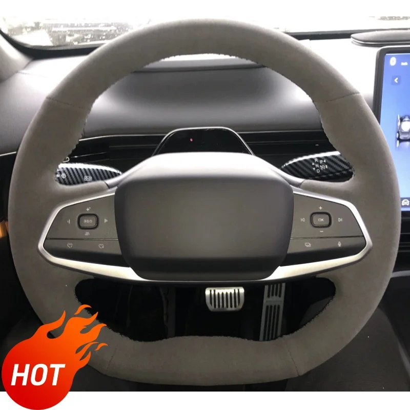 

DIY Suede Leather Hand-stitched Steering Wheel Cover Anti-slip Wear-resistant Breathable For Changan Deepal S07 S7 2024 2023