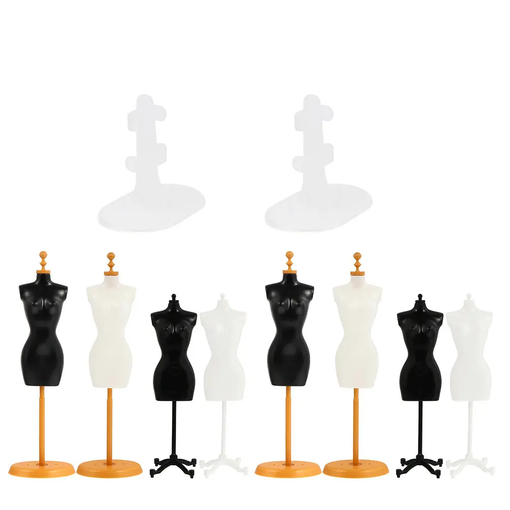 

10Pcs Miniature Dress Support Stands Plastic Mannequin Brackets for Clothes Display Mini House Decoration Dress Support
