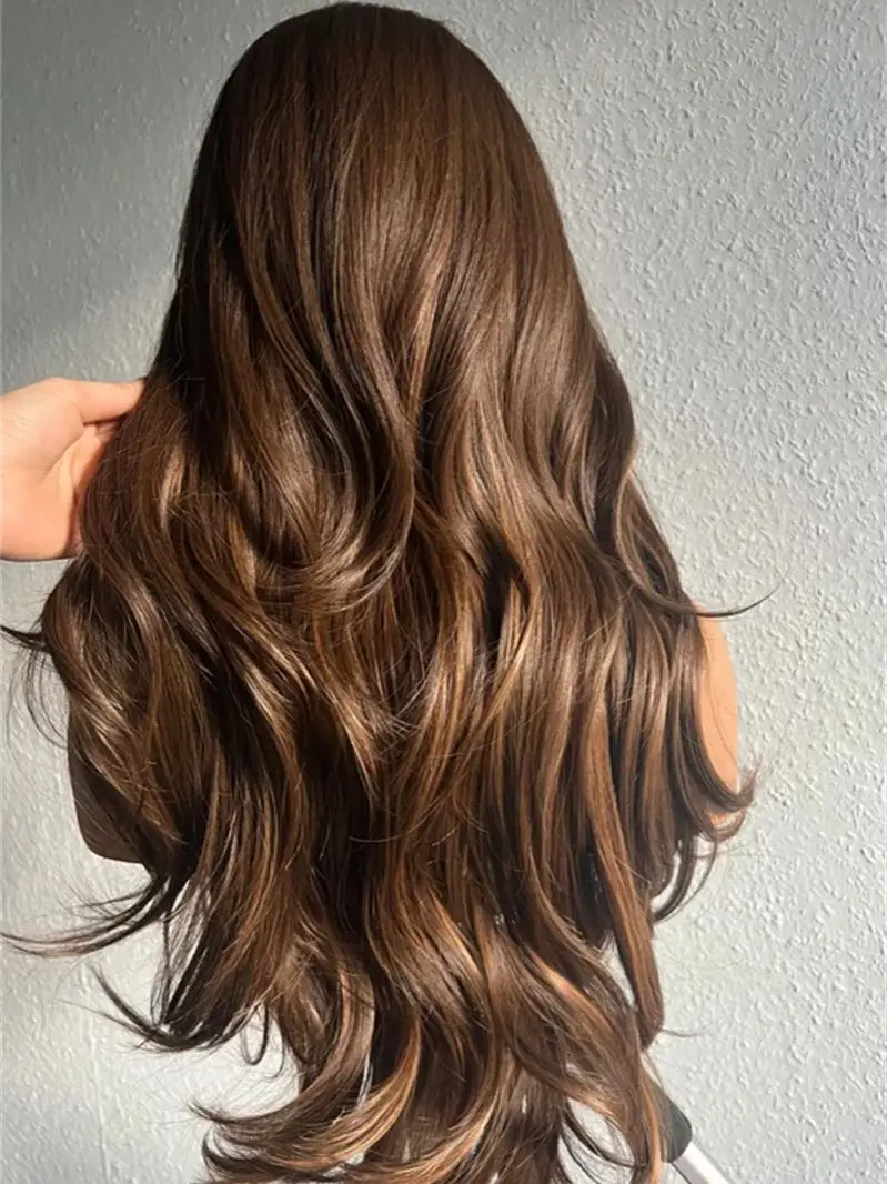 أومبير براون شقراء يسلط الضوء على الاصطناعية HD الدانتيل شعر مستعار أمامي مع الانفجارات جودة عالية غلويليس عالية الكثافة الباروكات الفاخرة للاستخدام اليومي #3