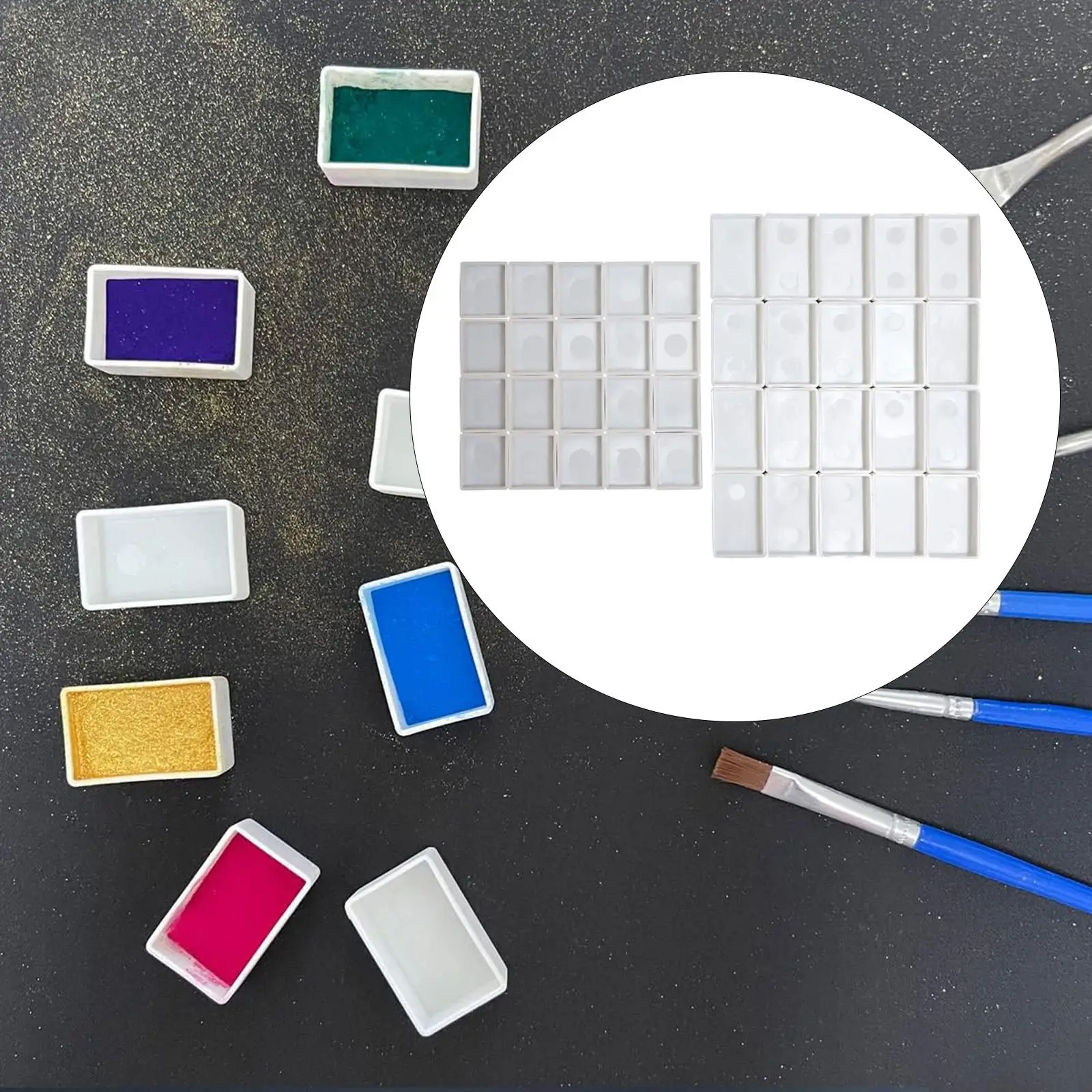 40x ألوان مائية فارغة نصف المقالي البليت المقالي الفنان الطلاء علب لزيوت الغواش الاكريليك لوحة رسم اللوحة