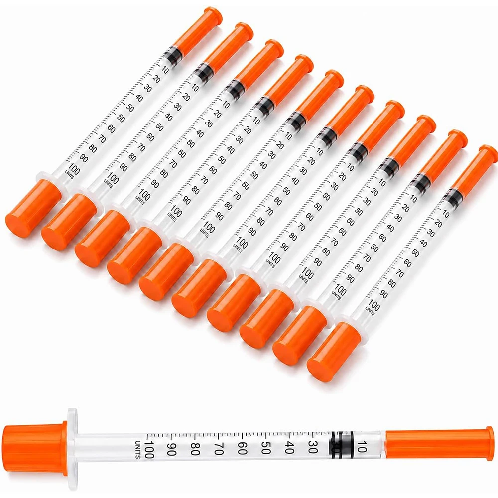 400/600 Stück 1ml 0,5ml Einwegspritze für Haustiere, Hunde, Katzen, Plastik-Veterinärspritze mit Nadeln, Medizinbedarf – Detail 2
