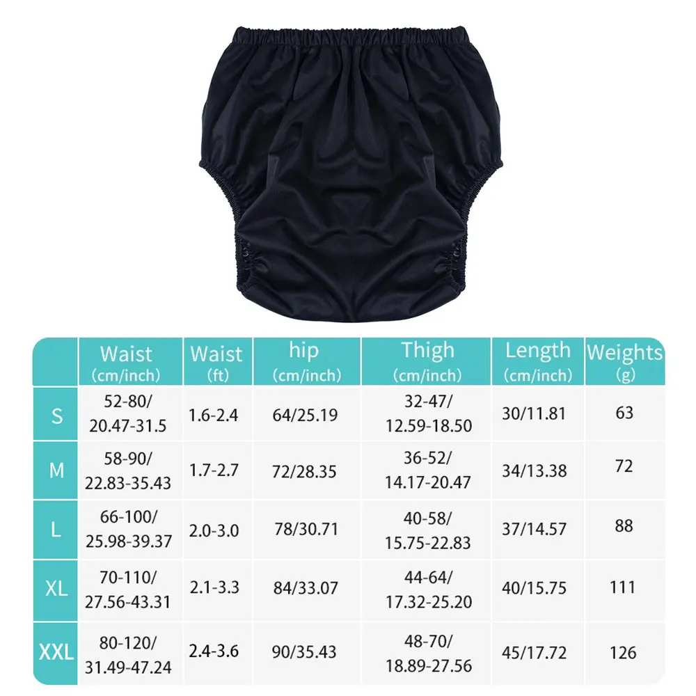 1 Piece Waterproof Diaper Pants for Adults Washable Diaper Care Leak-proof Swimming Pants Coat Diaper