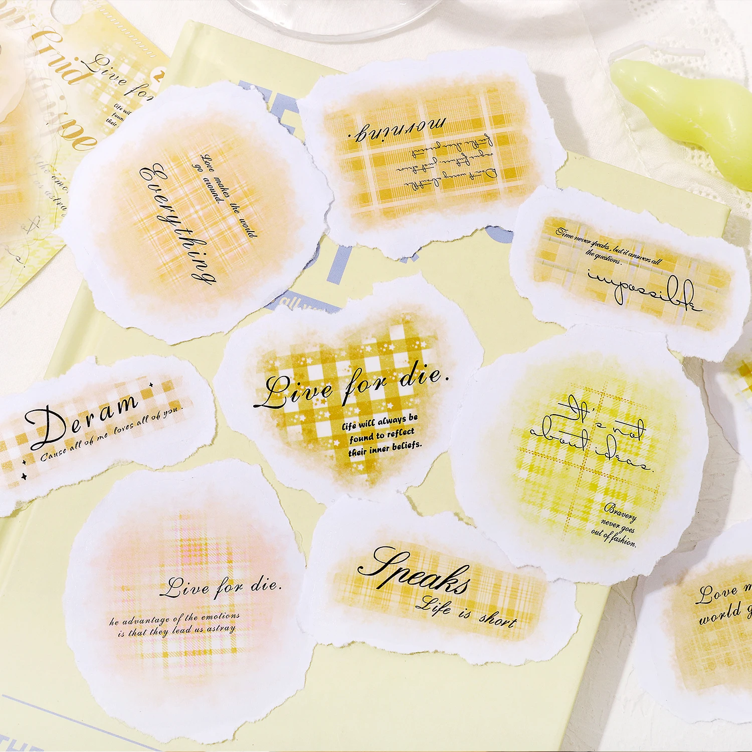 

20 pcs Watercolor tickers Cute Aesthetics Decor Junk Journal Scrapbooking Supplies Self Adhesive Creative Stationery Sticker