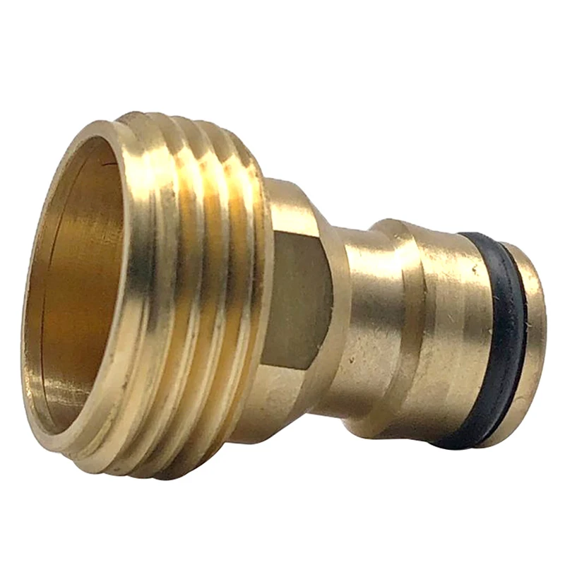 Garden Hose Quick Connector Solid Brass 3/4 inch GHT Thread Easy Connect Fittings No-Leak Water Hose Male & Female