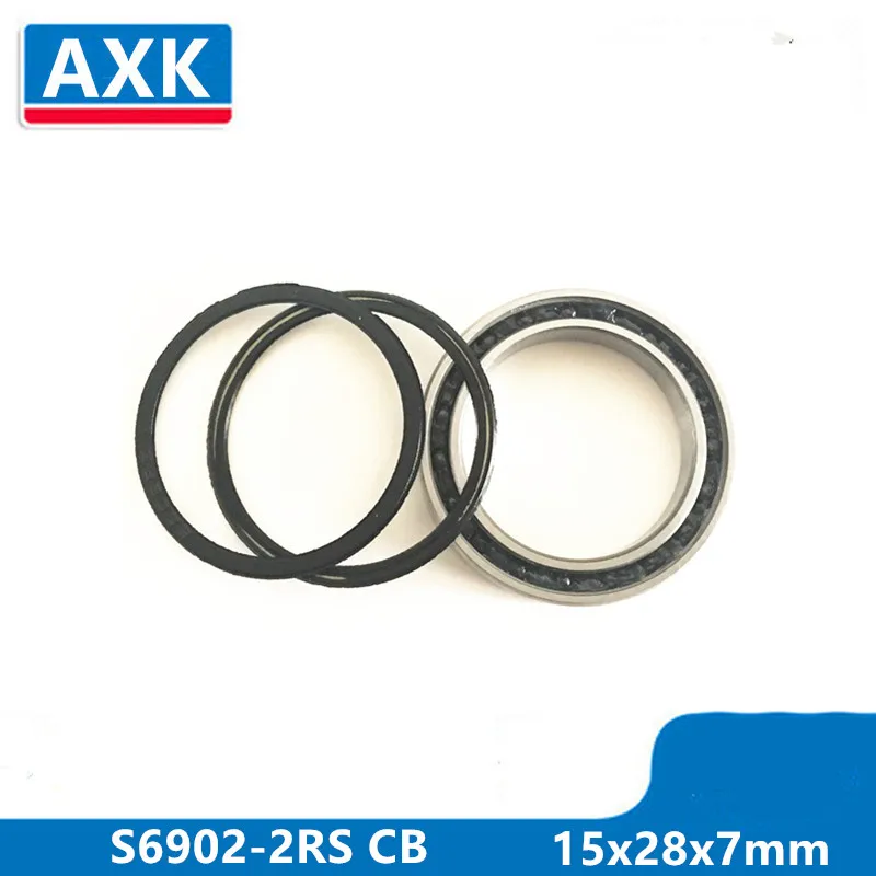 Axk S6902-2rs Stainless Steel 440c Hybrid Ceramic Deep Groove Ball Bearing 15x28x7mm 6902 61902 S6902-2rs Cb Abec-7