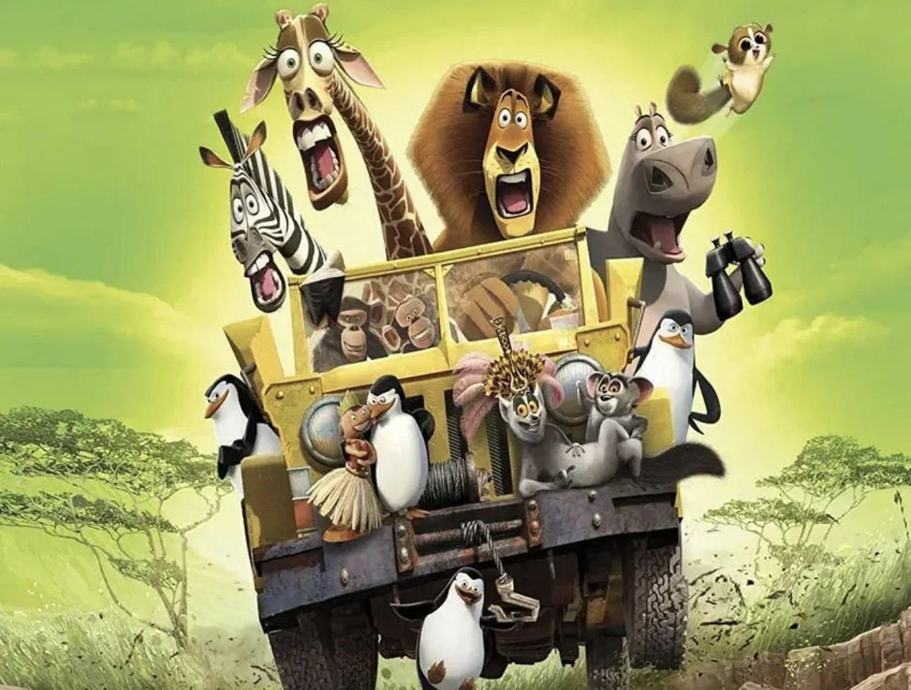 ستارة خلفية لتزيين حفلات أعياد الميلاد من MADAGASCAR علم الحياة البرية في الغابة يستخدم لمستلزمات حفلات تعميد الأطفال خلفية من الفينيل