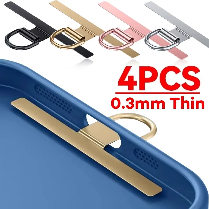 

2/4Pcs Universal Metal Mobile Phone Hanging Strap Gasket Replacement Stainless Steel Mobile Phone Lanyard Tether Tabs Patch Clip