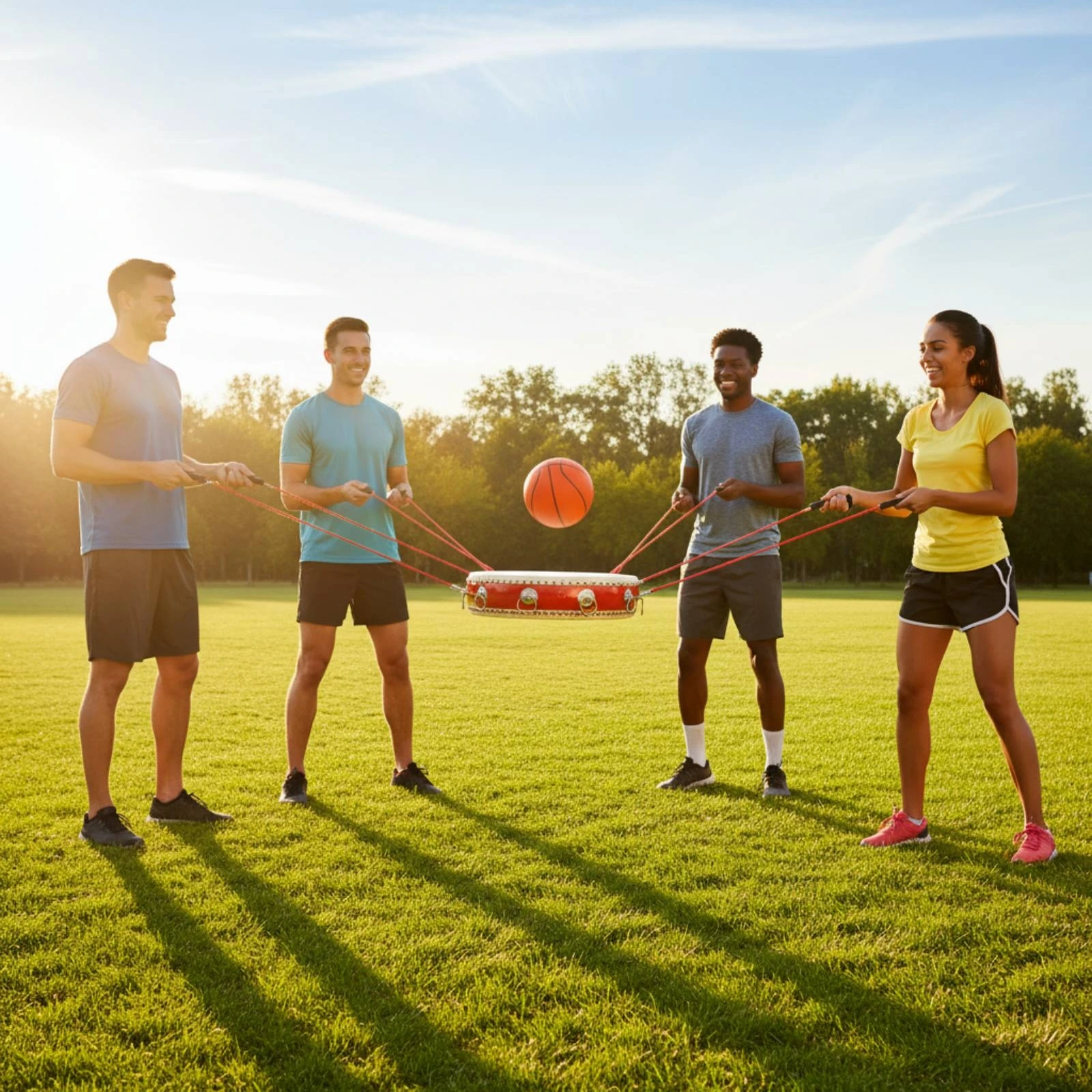 Drum with Rope Handles Practice Group Activity Drum Manual Coordination Easy for Groups, Team Building, Field Day