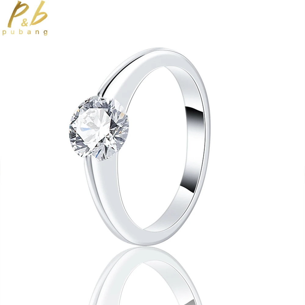 

PuBang Fine Jewelry Solid 925 Sterling Silver Luxury Full Created Diamond Ring for Women Anniversary Wedding Gifts Drop Shipping