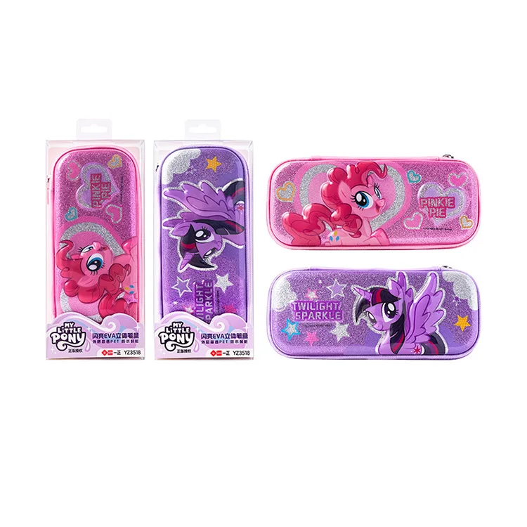 Anime Kawaii My Little Pony Stationery Box Girls Eva Three-Dimensional Pencil Box Cartoon Cute Student Large Capacity Pencil Bag