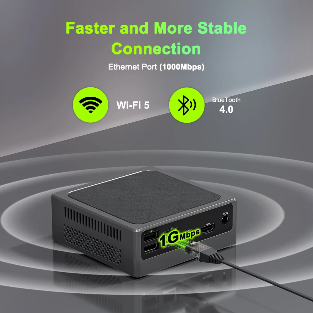 TexHoo Mini PC Intel N150 N100 N95 Supporta fino a 16 GB DDR4 512 GB SSD Dual HDMI Computer da gioco desktop