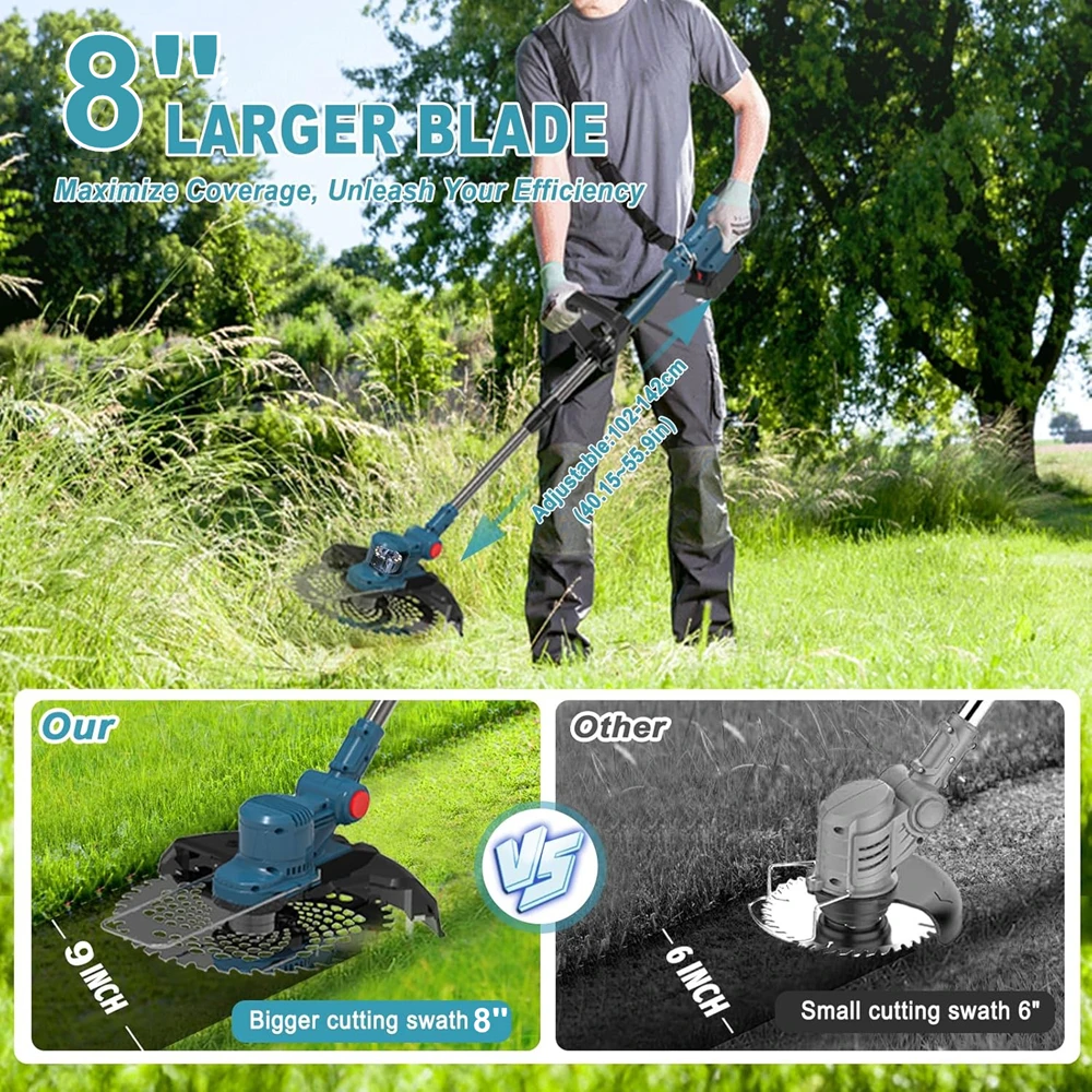 Brushless Electric Lawn Mower Cordless Grass Trimmer Branches Shrub Pruning Cutter Garden Tools Line Reel For Makita 18V Battery