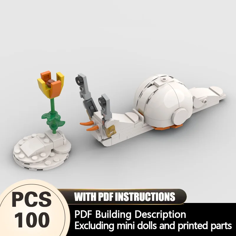 

Creators Animal Series Model MOC Building Bricks White Snail Modular Technology Gifts Holiday Assemble Children Toys Suit