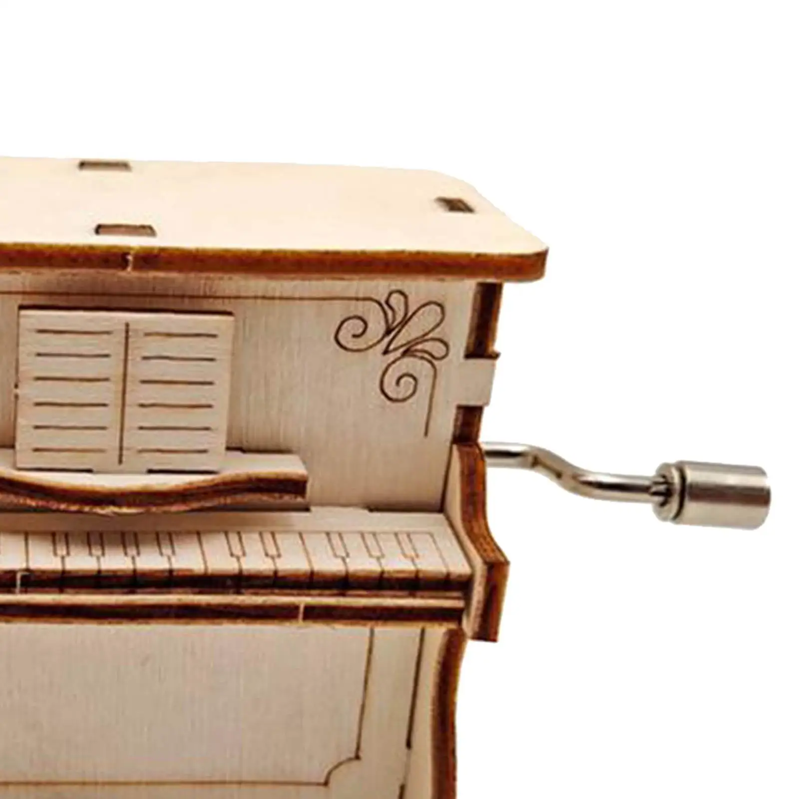 Kit de piano DIY com manivela gravada caixa musical brinquedo educacional de quebra-cabeças