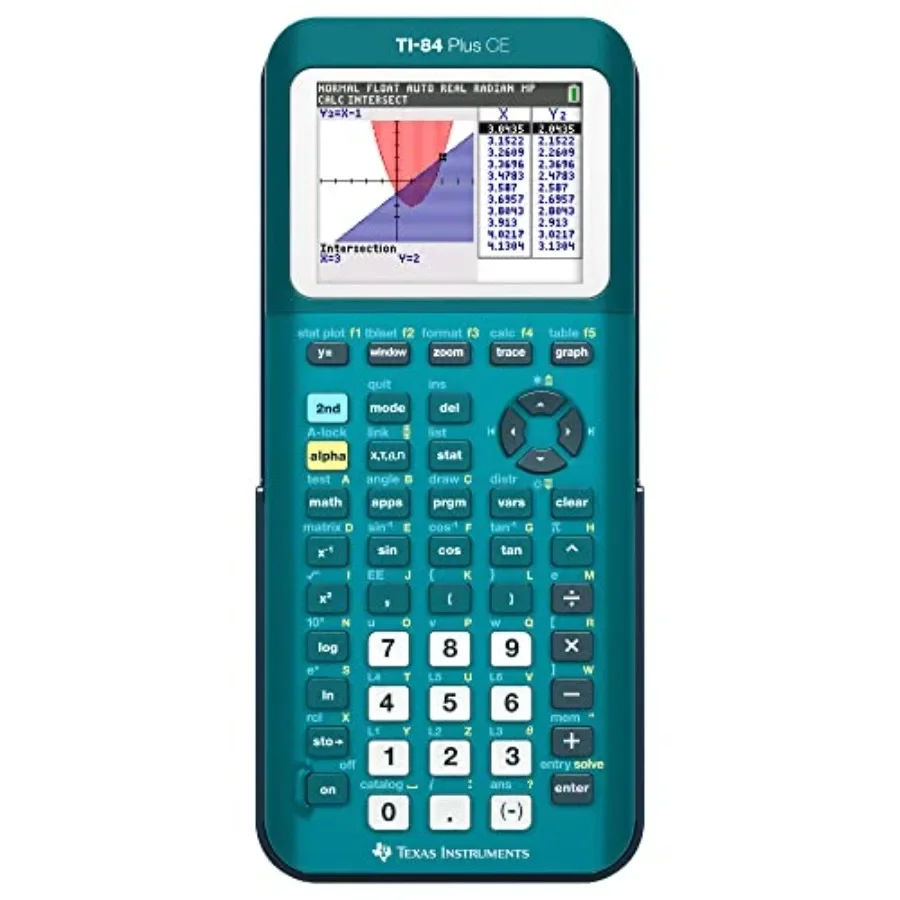 

Texas Instruments TI84 Plus CE Цветной графический калькулятор Бирюзовый металлик для продвинутых математических и научных применений с ярким эффектом